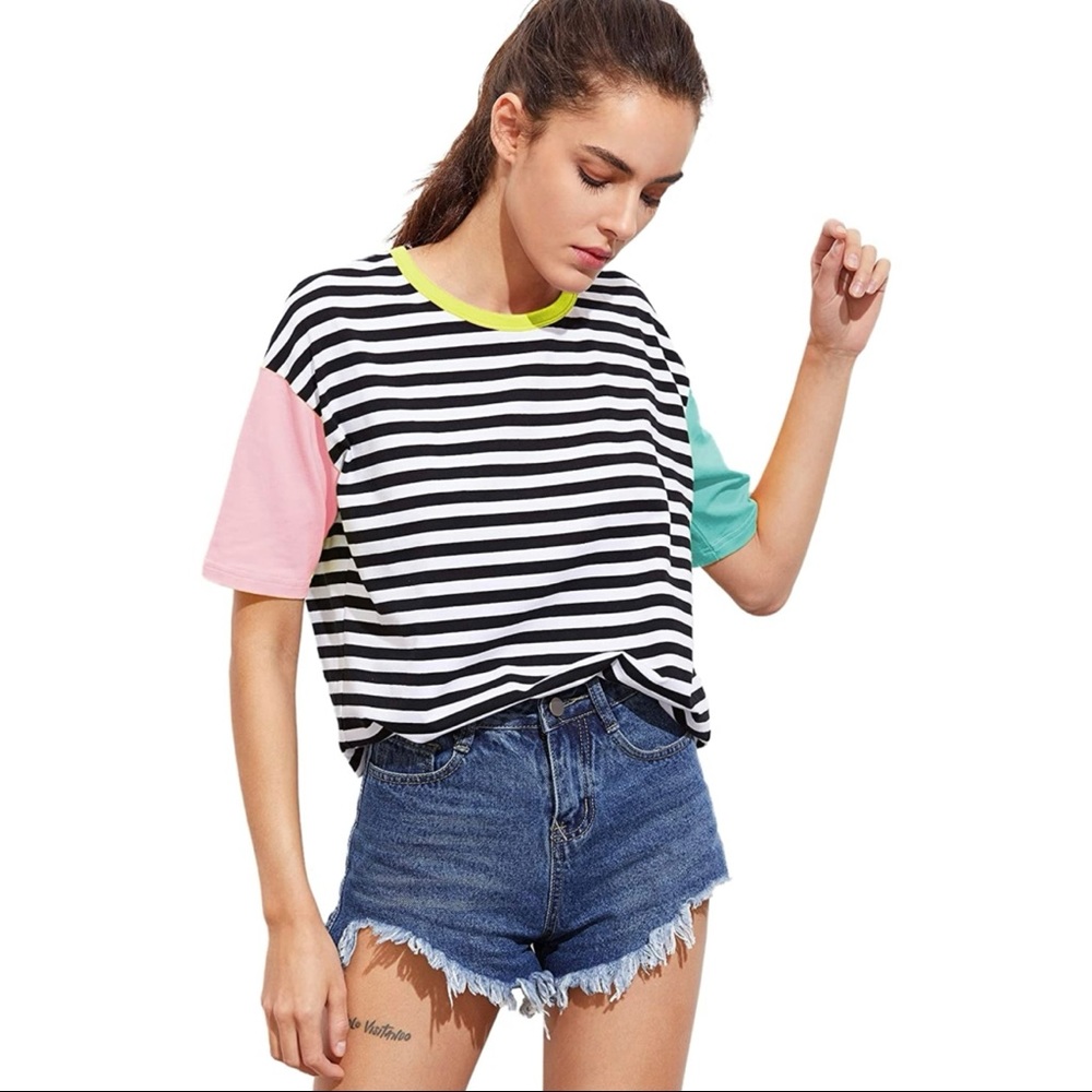 ROMWE Striped Tee Shirt